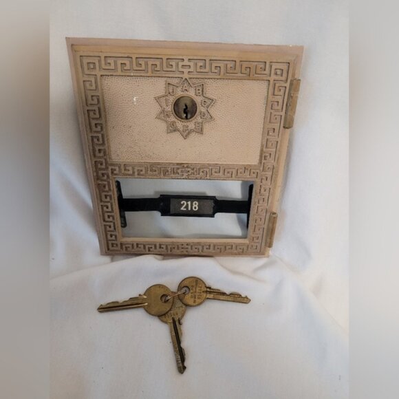 Vintage Post Office Mailbox Door Cover By Auth Elec. 1970 Door Number 218 - Picture 6 of 6